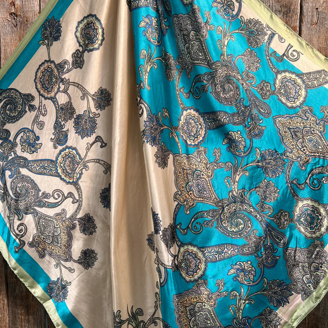 Turqouise Paisley Wild Rag