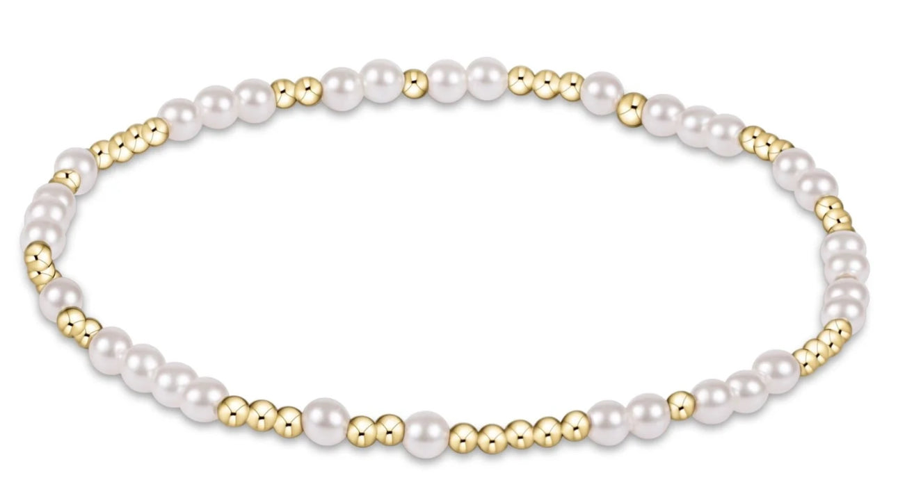 Hope Unwritten 3mm Bead Bracelet - Pearl
