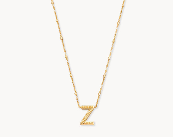 Letter Pendant Necklace- Gold