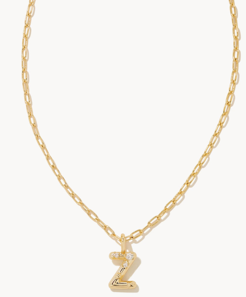 Crystal Letter Pendant Necklace