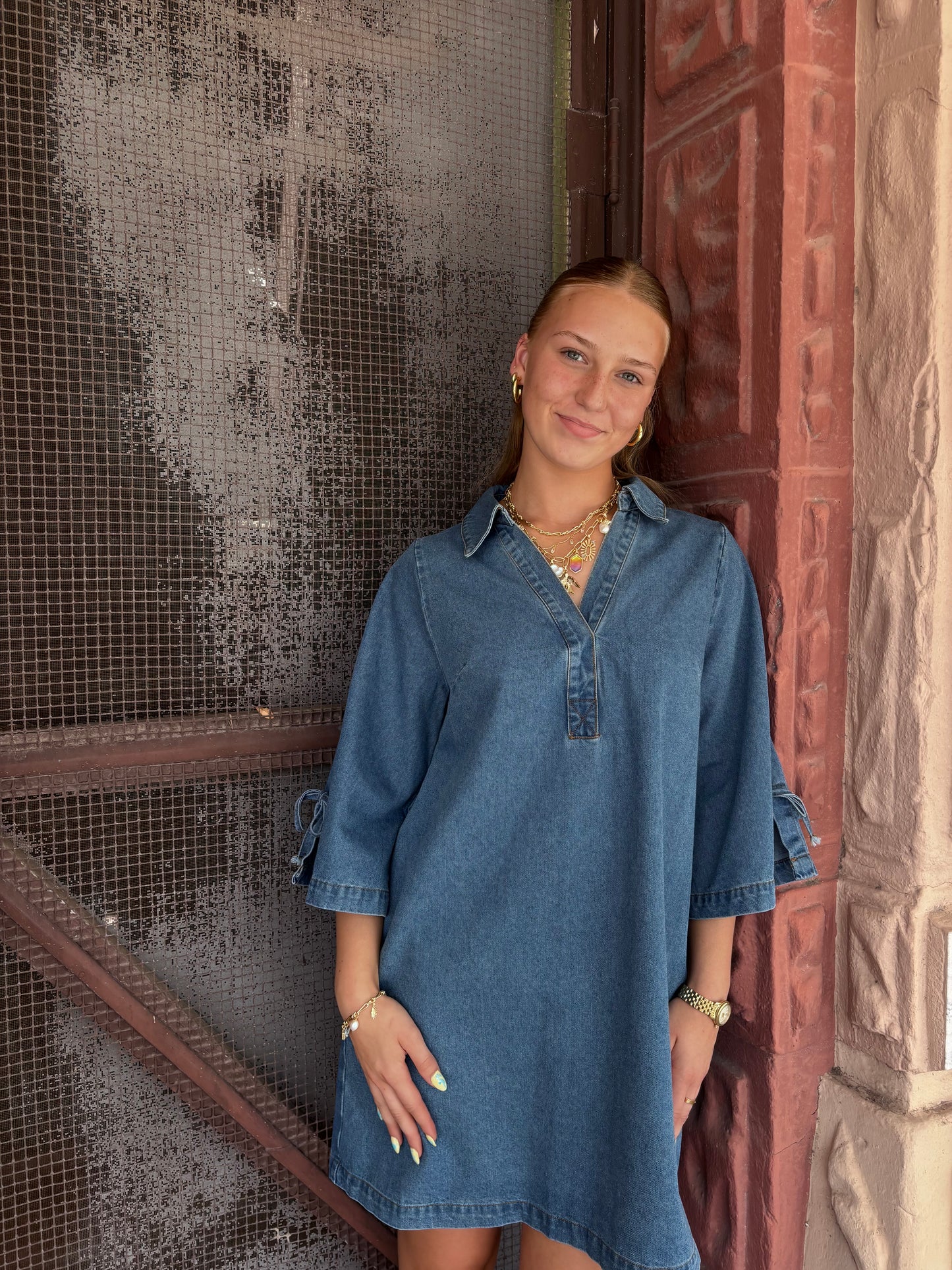 Downtown Stroll Denim Dress