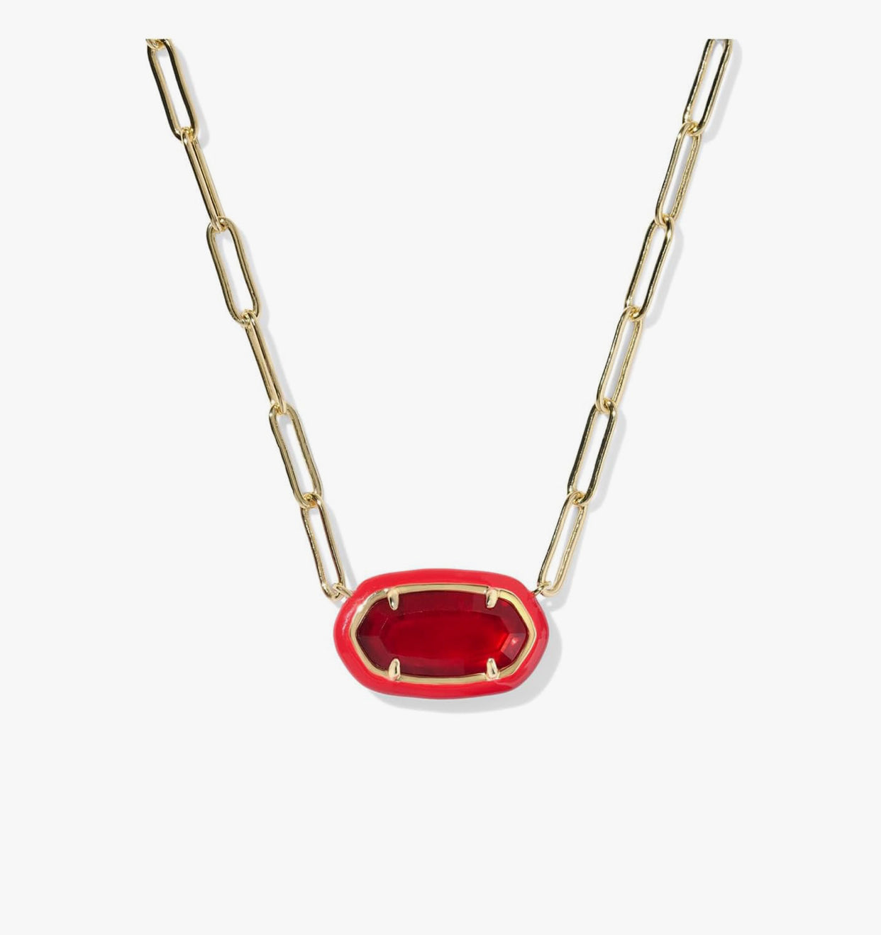 Elisa Enamel Frame Paperclip Necklace