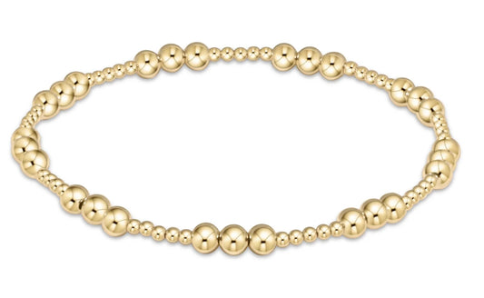 Classic Joy Pattern 4mm Bead Bracelet - Gold