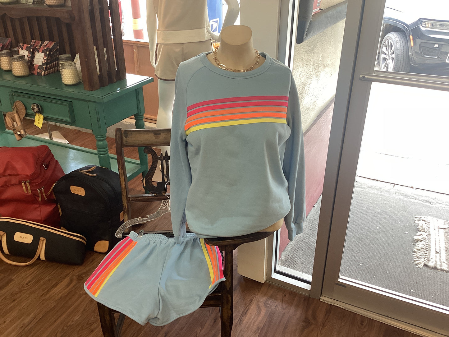 Stripe Pullover/Short Set