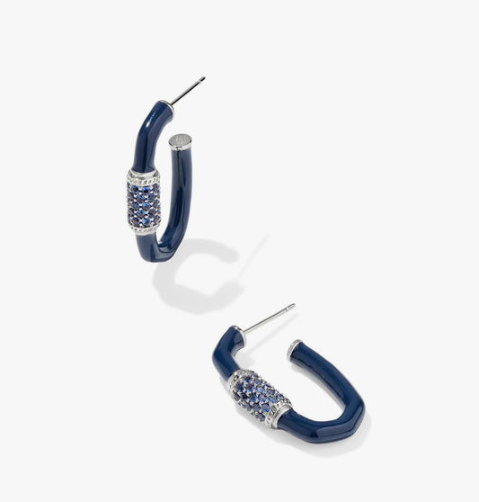 Emery Enamel Hoop Gold Earrings