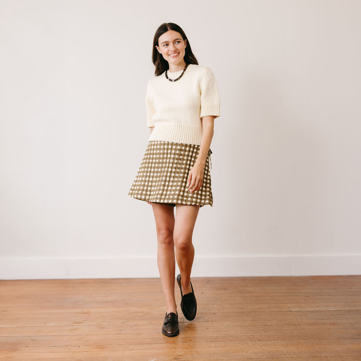Painted Gingham Quilted Juniper Skort