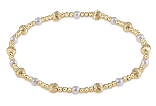 Dignity Sincerity Pattern 4mm Bead Bracelet - Pearl