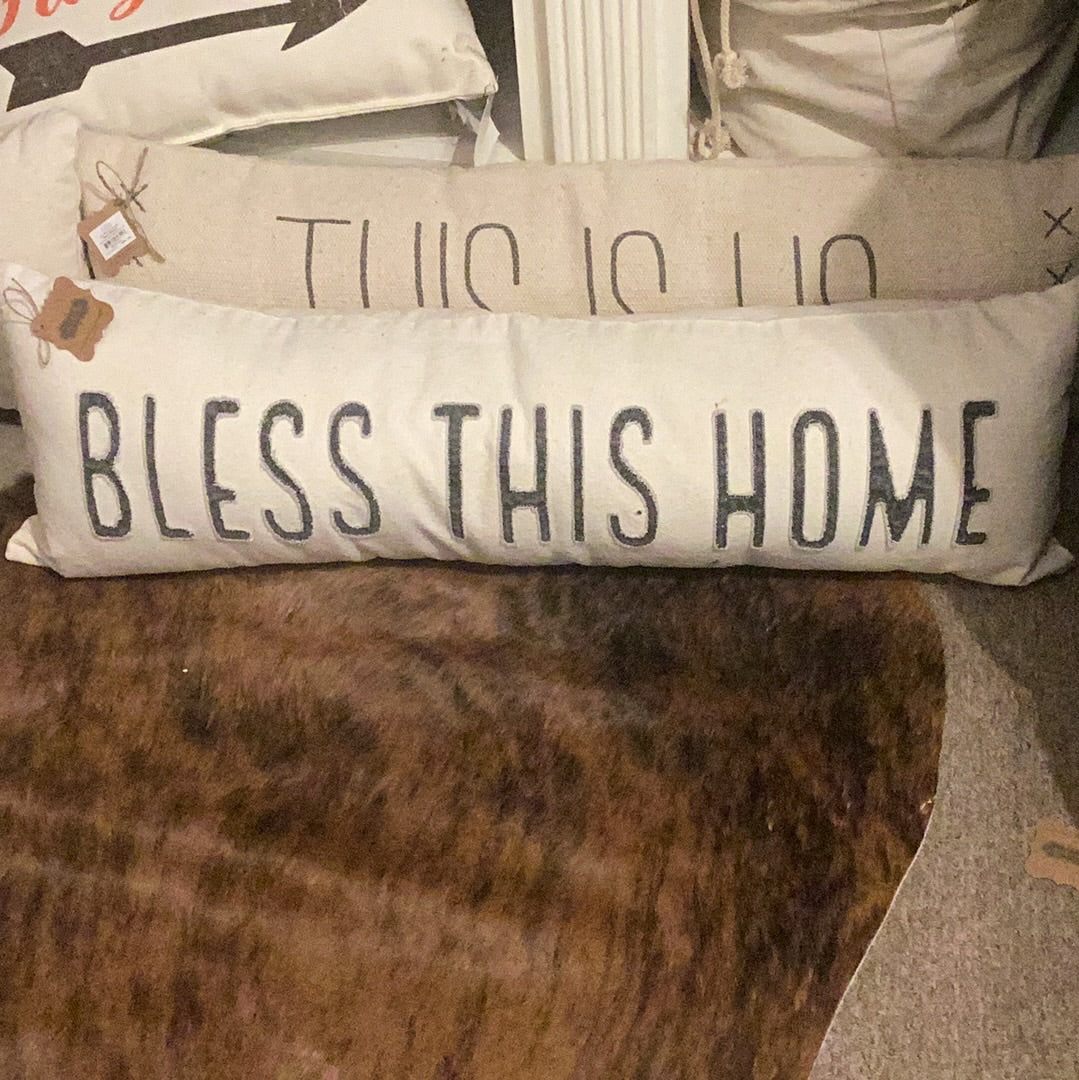 Bless This Home Long Pillow