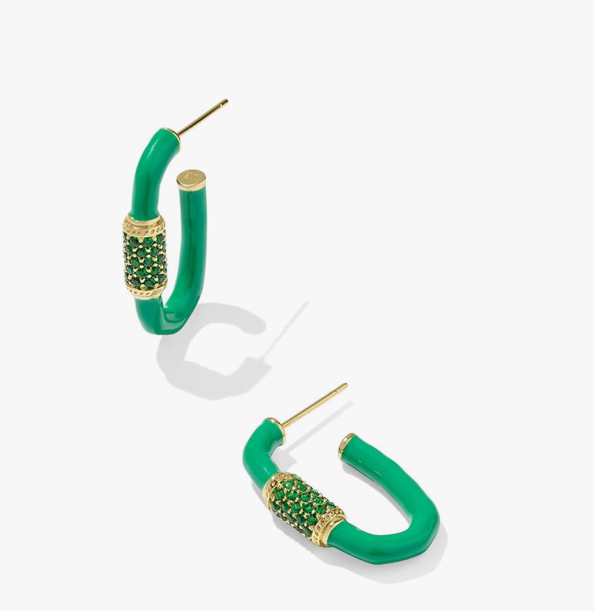 Emery Enamel Hoop Gold Earrings