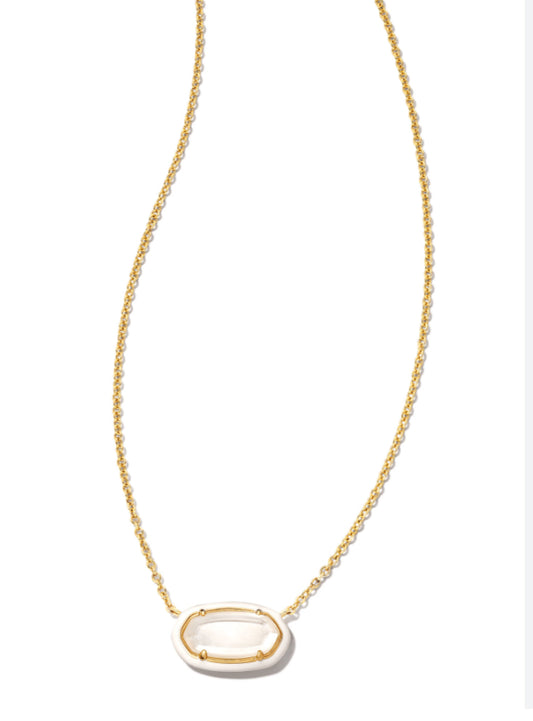Elisa Enamel Frame Paperclip Necklace