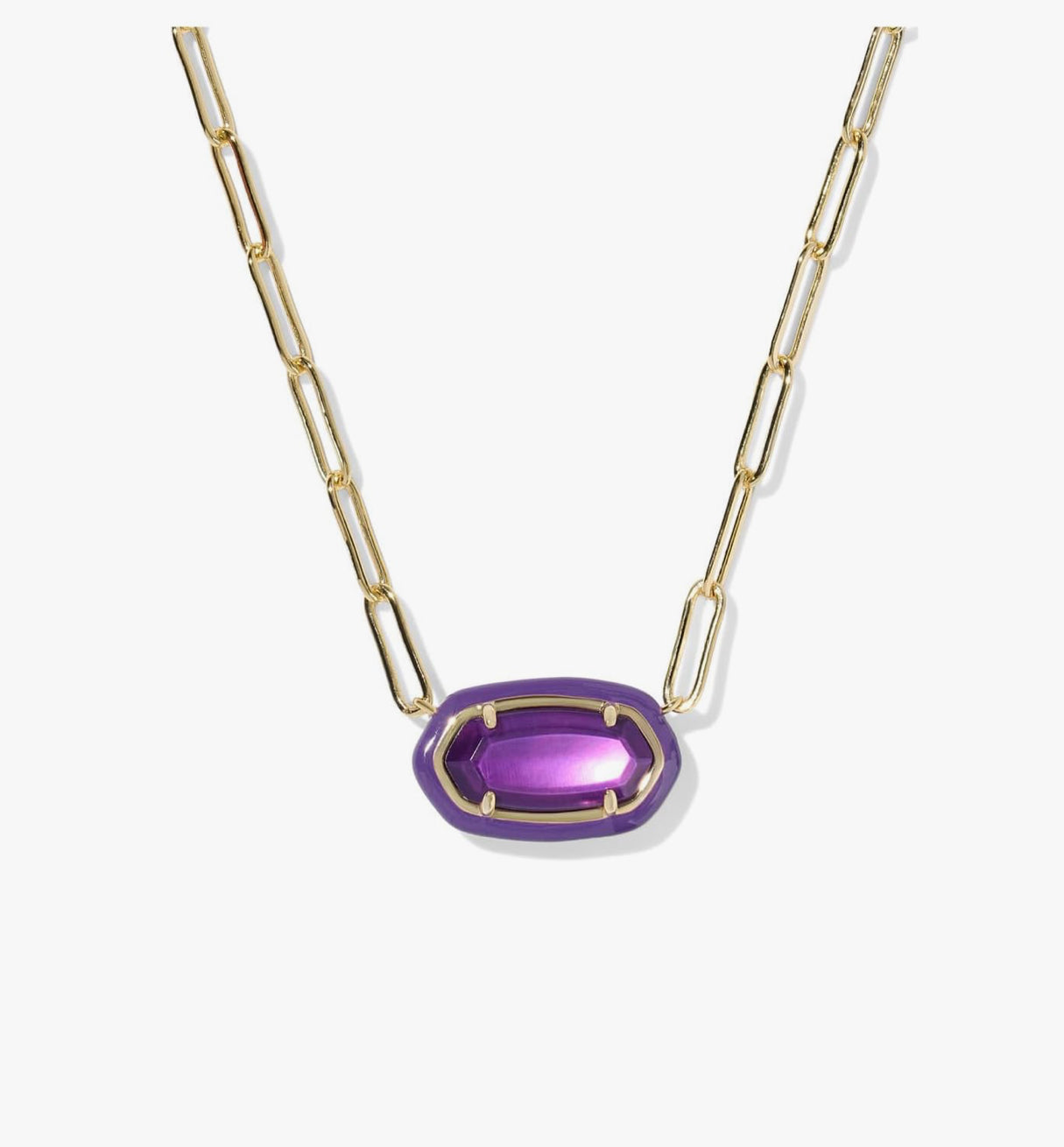 Elisa Enamel Frame Paperclip Necklace