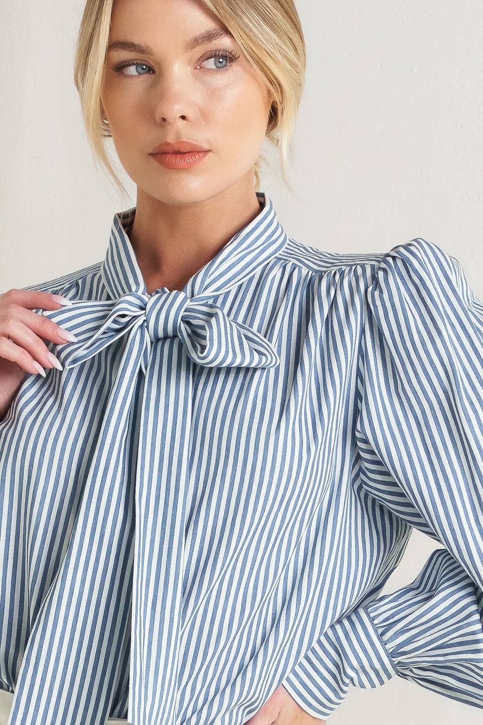 Striped Woven Blouse- #26591-3