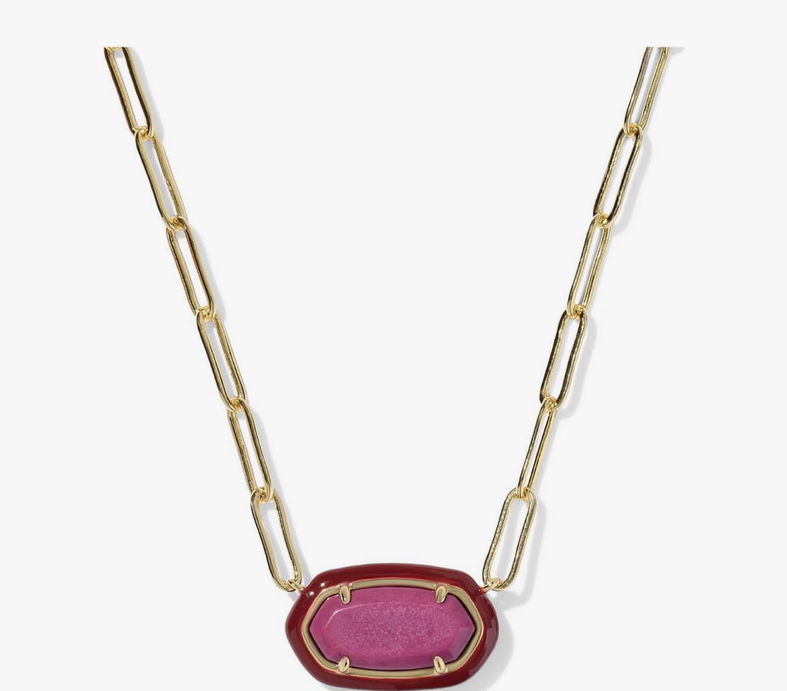Elisa Enamel Frame Paperclip Necklace