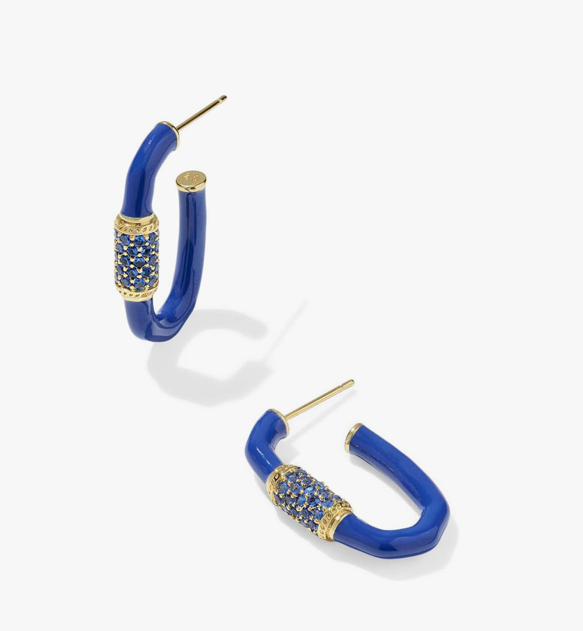 Emery Enamel Hoop Gold Earrings