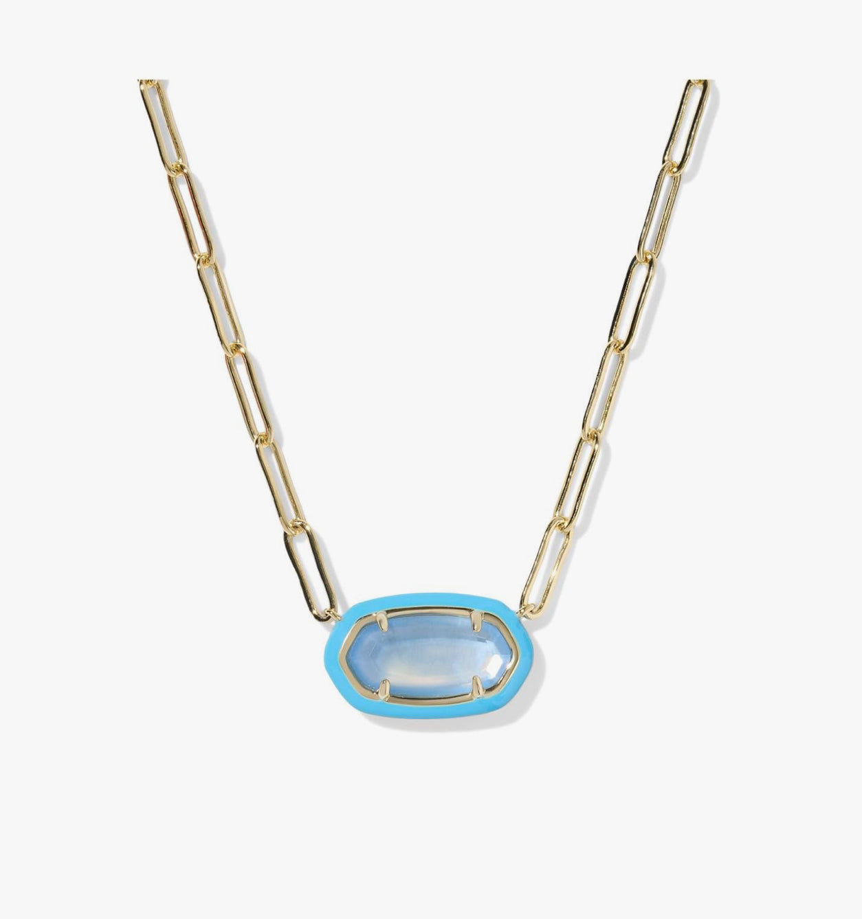 Elisa Enamel Frame Paperclip Necklace