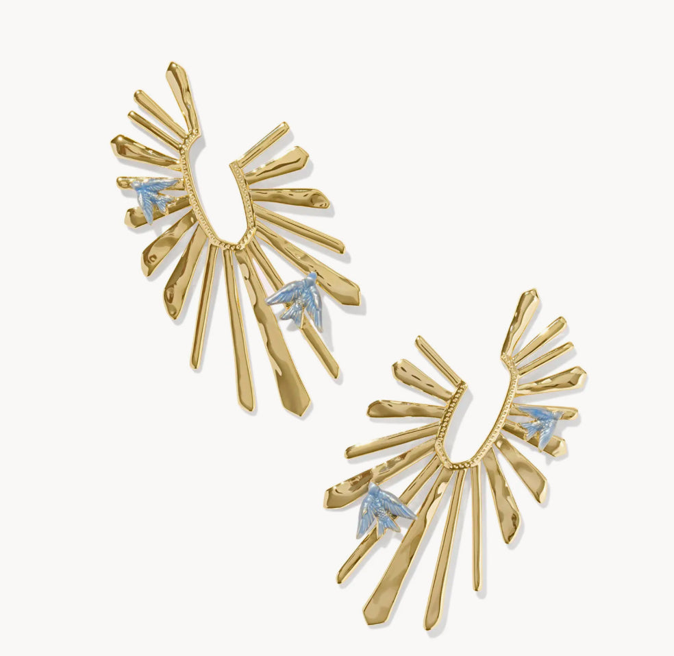 Melody Bird Hoop Earrings