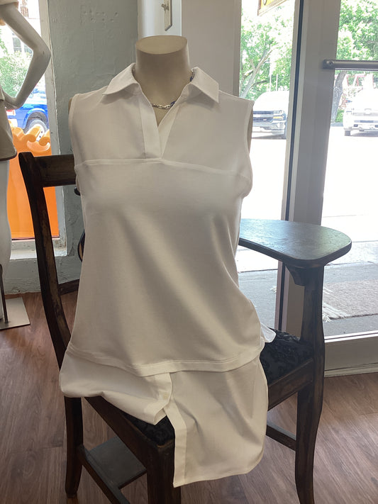 Lea Sleeveless Polo Collar Tunic