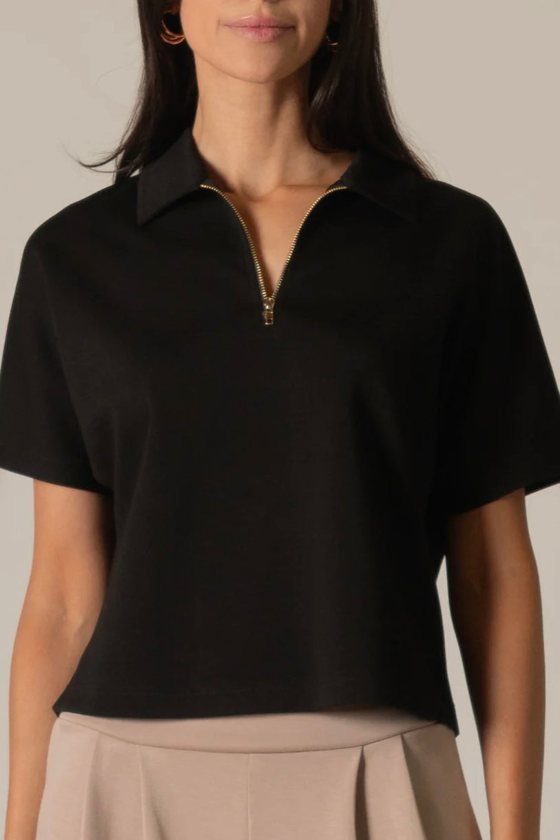 Effortlessly Comfy Zip-Up Top