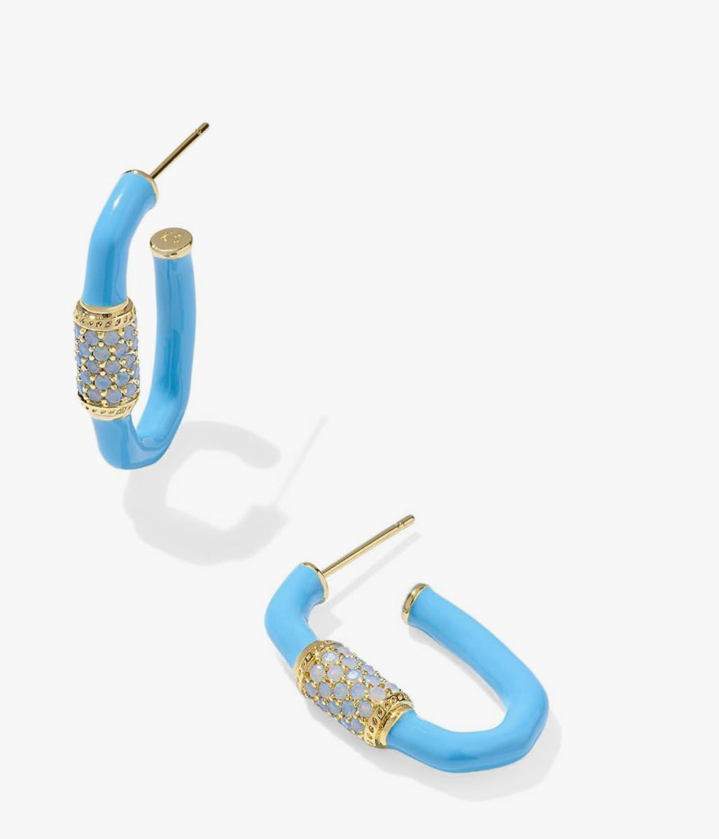 Emery Enamel Hoop Gold Earrings