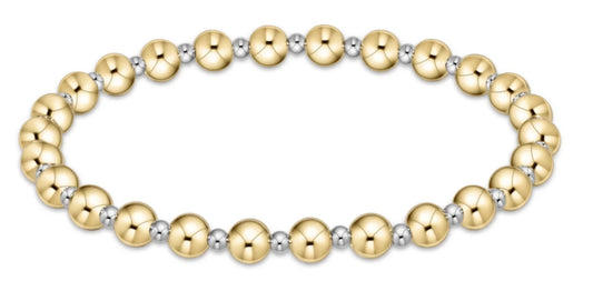 Classic Grateful Pattern 5mm Bead Bracelet - Mixed Metal