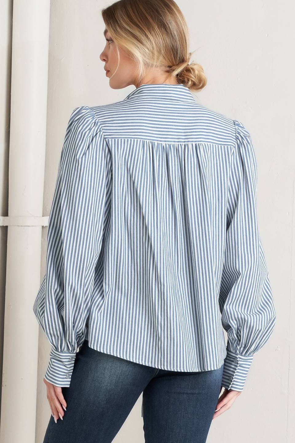 Striped Woven Blouse- #26591-3