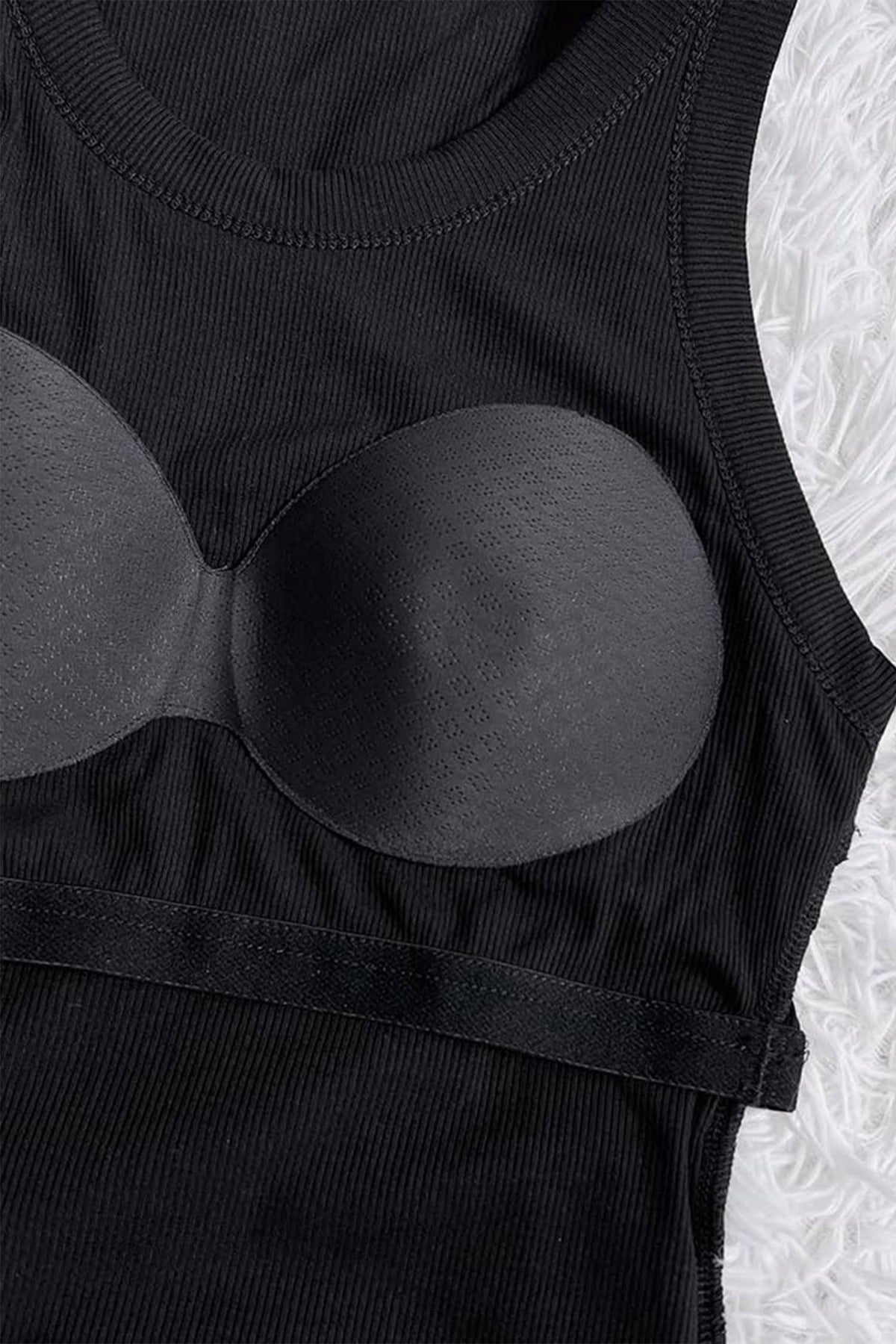 Slim Ribbed Padded Tank Top