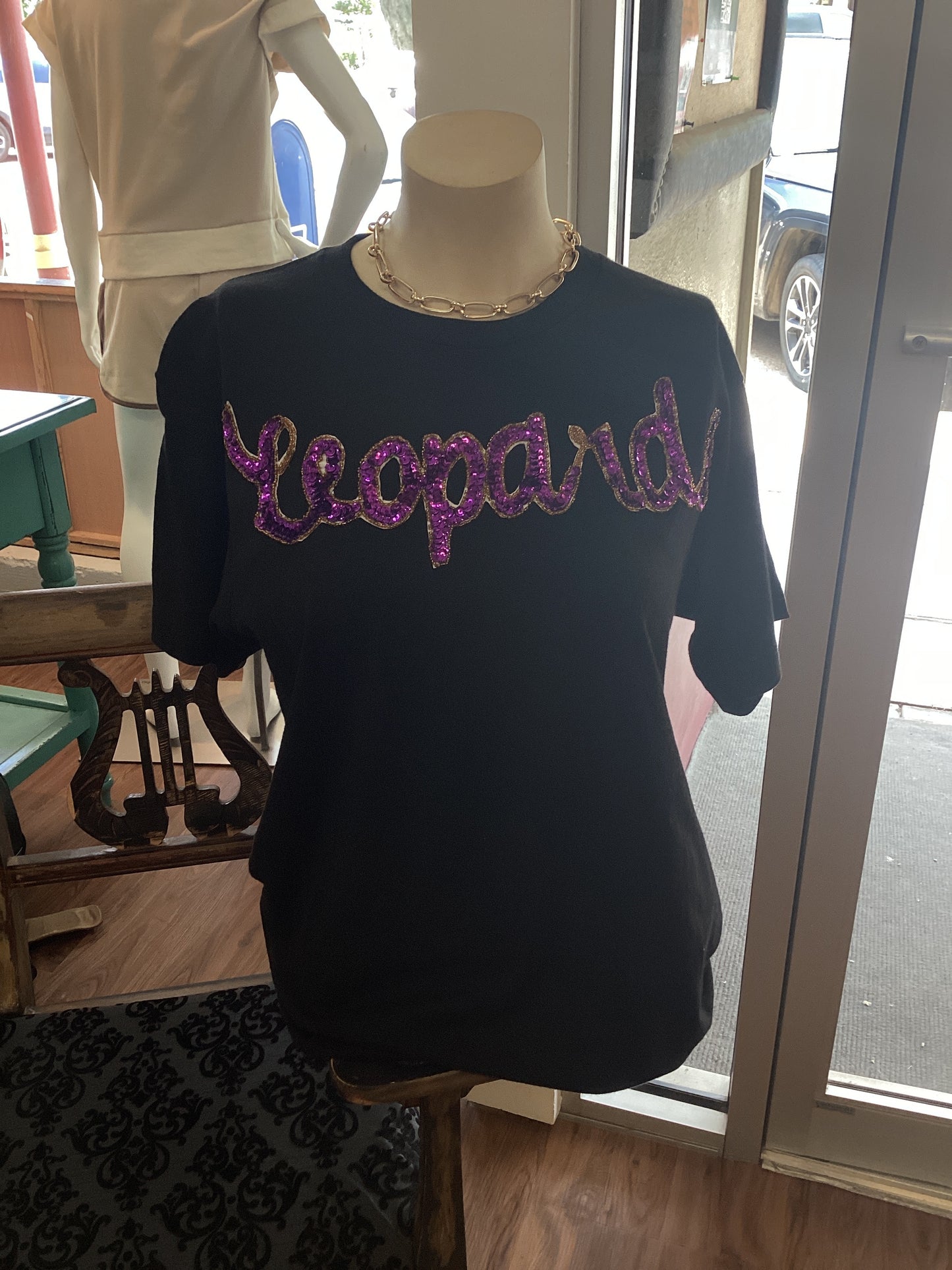 Leopards Black Tee