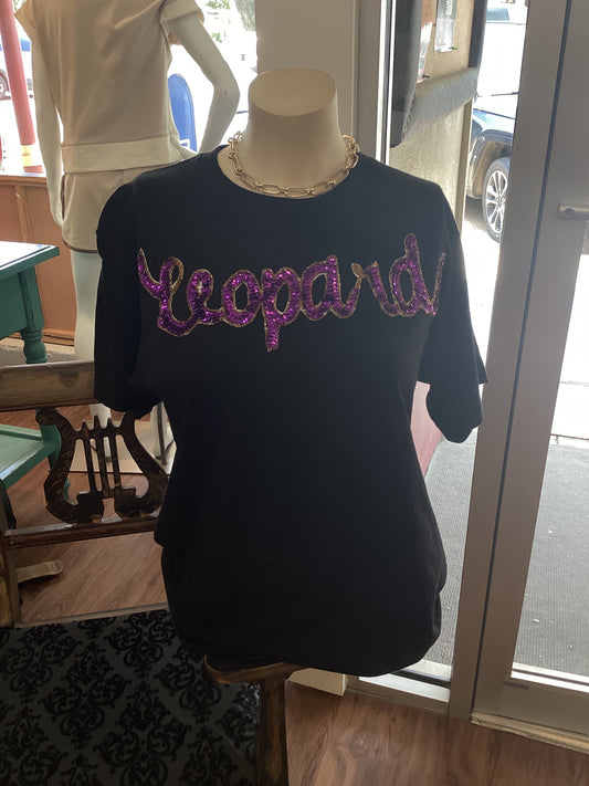 Leopards Black Tee