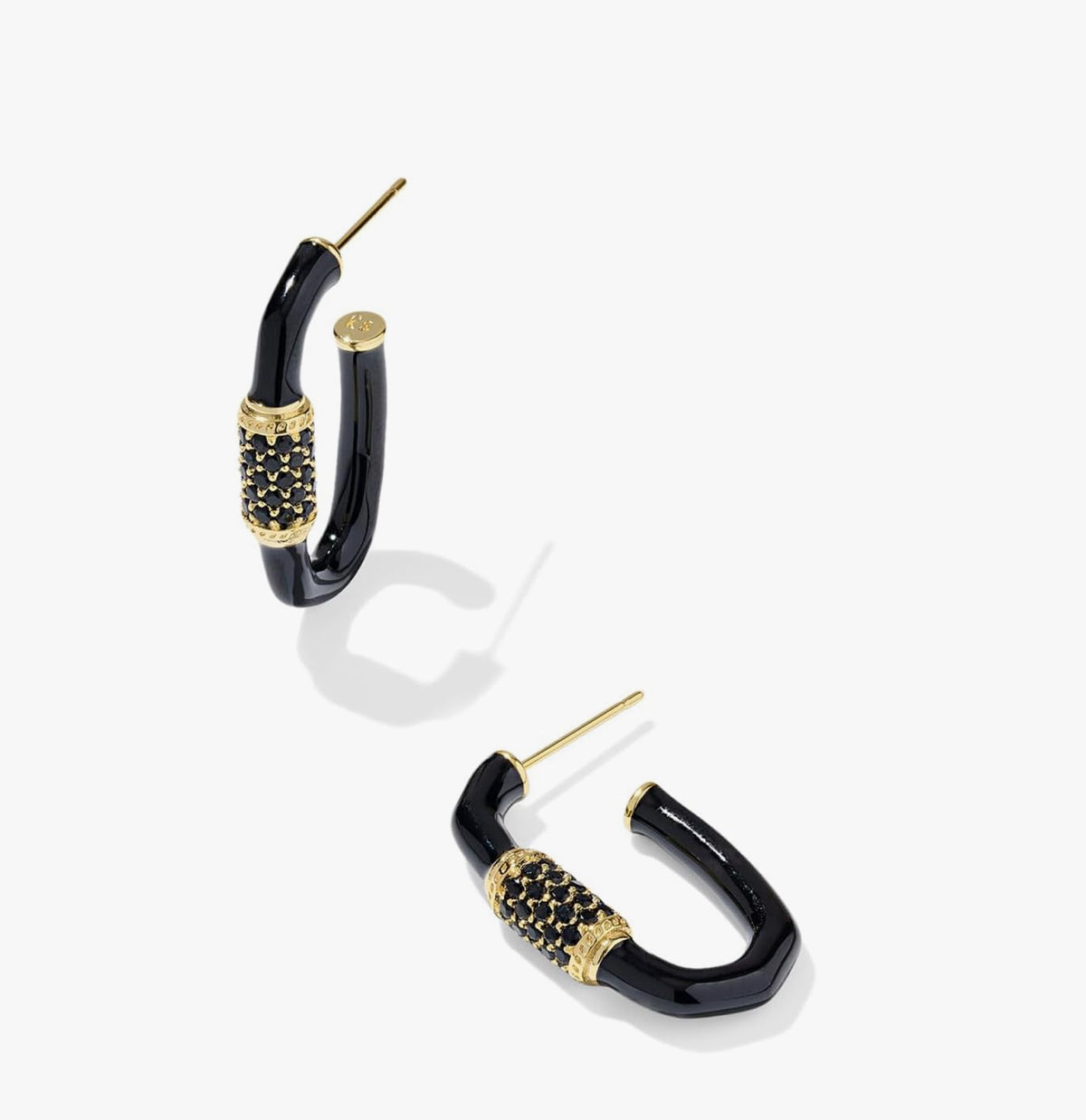 Emery Enamel Hoop Gold Earrings
