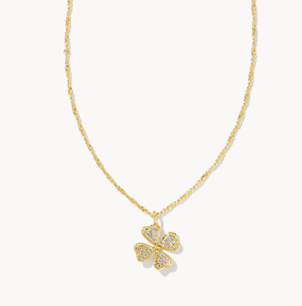 Clover Crystal Pendant Necklace