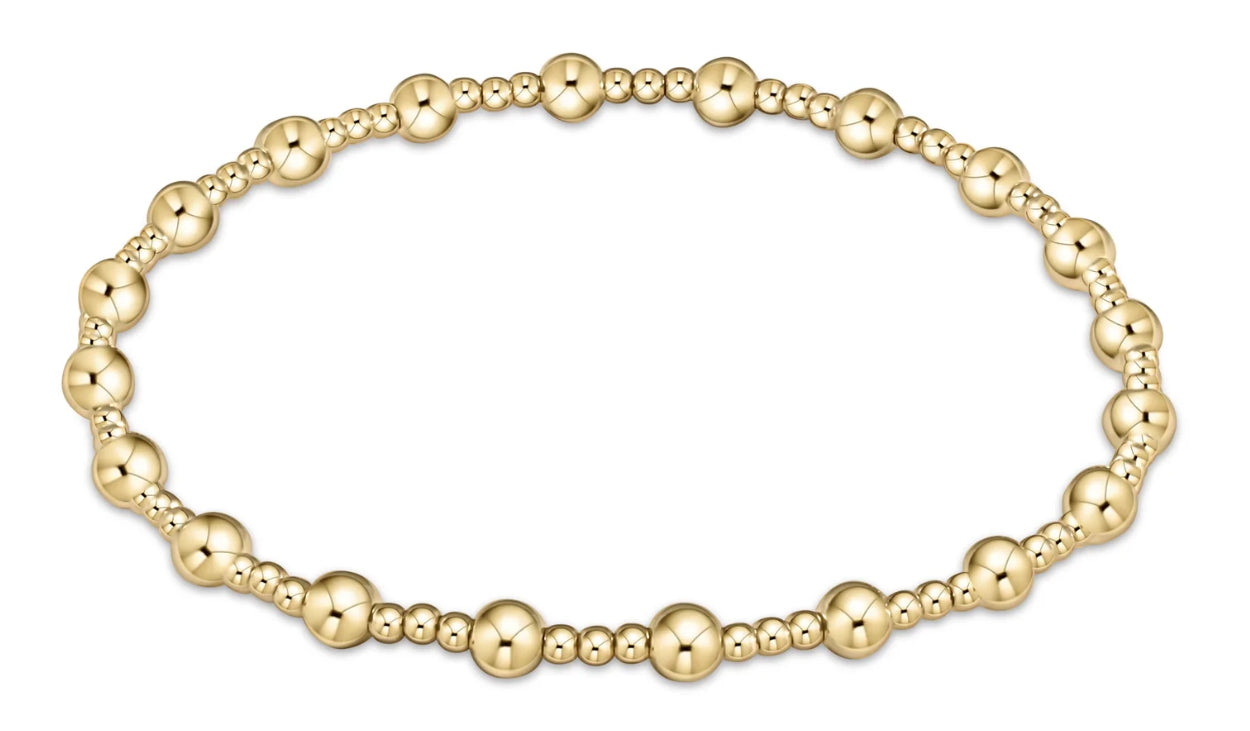 Classic Sincerity Pattern 4mm Bead Bracelet - Gold