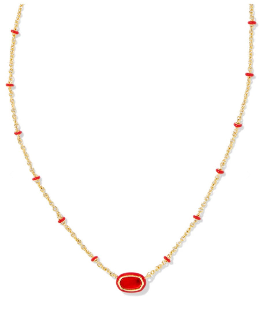 Mini Elisa Gold Enamel Frame Short Pendant Necklace