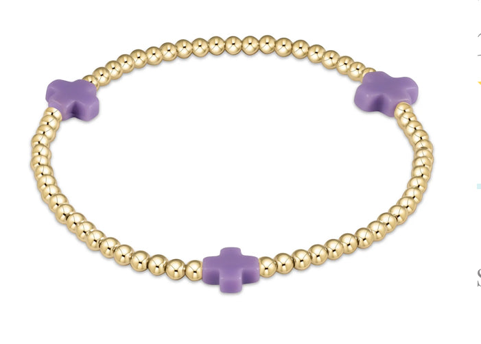 Signature Cross Gold Pattern 3mm Bead Bracelet