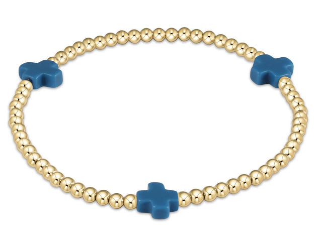 Signature Cross Gold Pattern 3mm Bead Bracelet