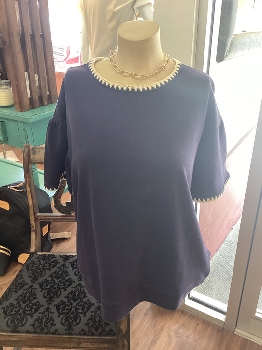 Look At You Navy Blouse