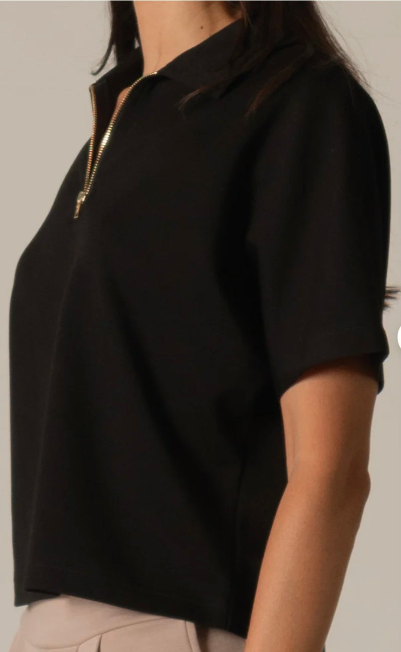 Effortlessly Comfy Zip-Up Top