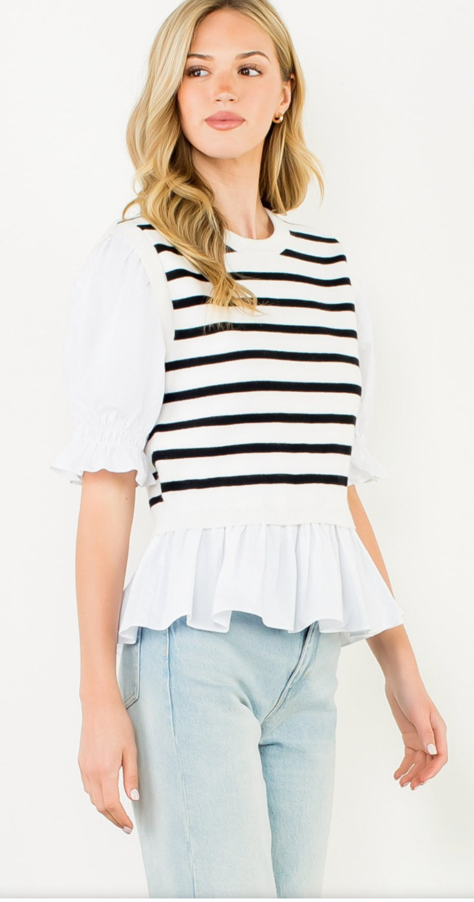 Striped Ruffle Blouse