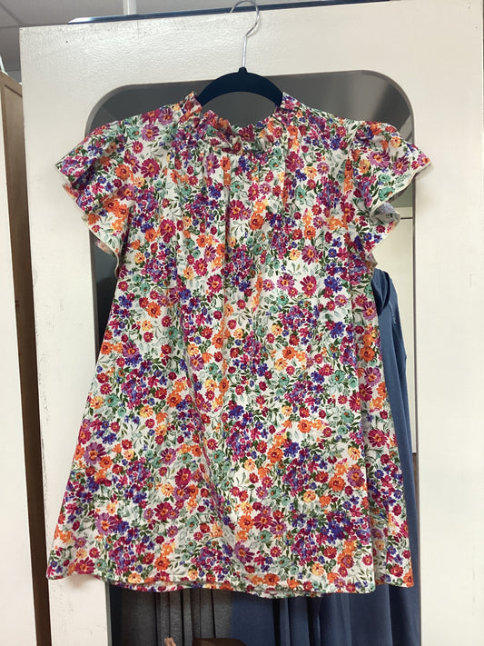 Ditsy Floral Flutter Sleeve Top