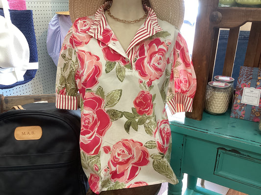 Striped Floral Top