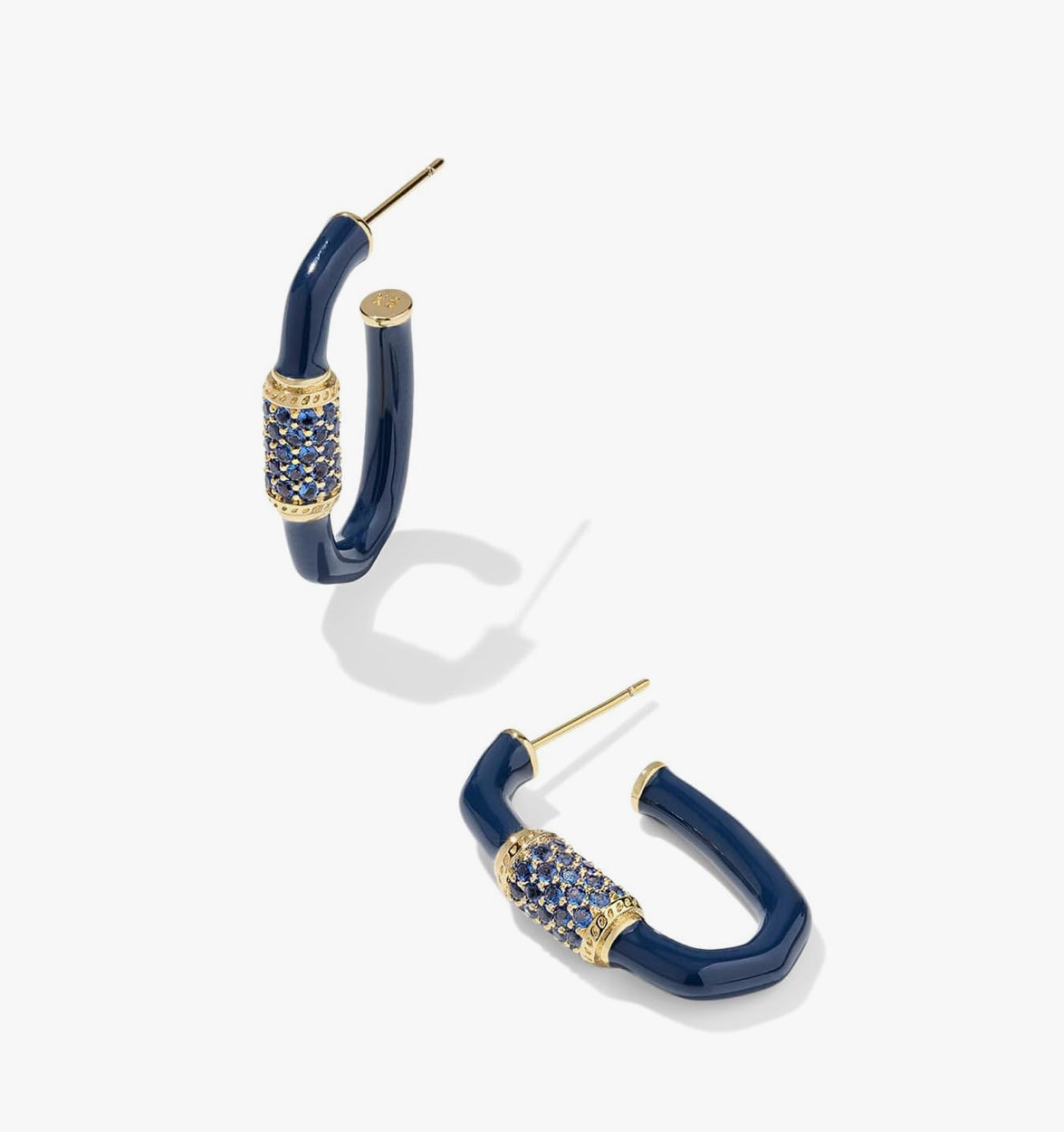 Emery Enamel Hoop Gold Earrings