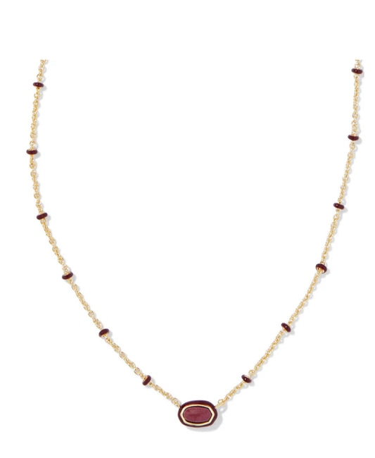 Mini Elisa Gold Enamel Frame Short Pendant Necklace