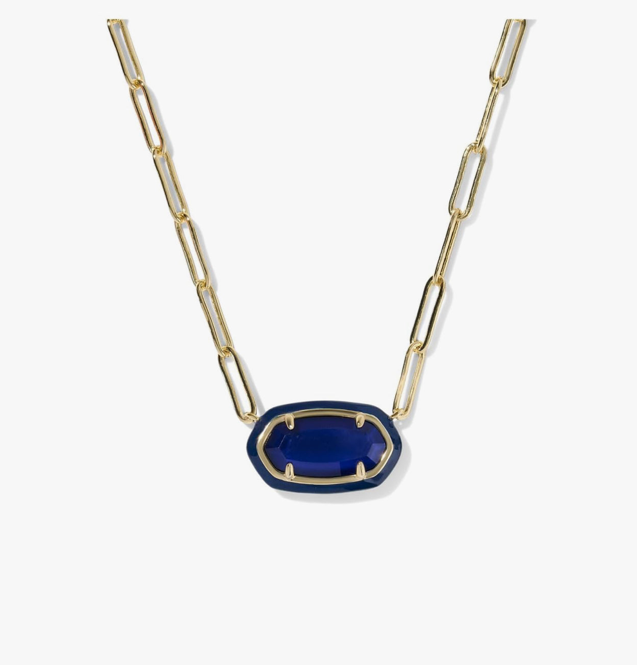 Elisa Enamel Frame Paperclip Necklace