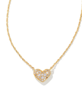 Ari Pave Crystal Heart Necklace