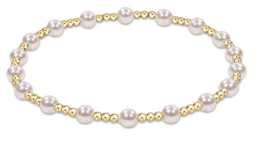 Classic Sincerity Pattern 4mm Bead Bracelet - Pearl
