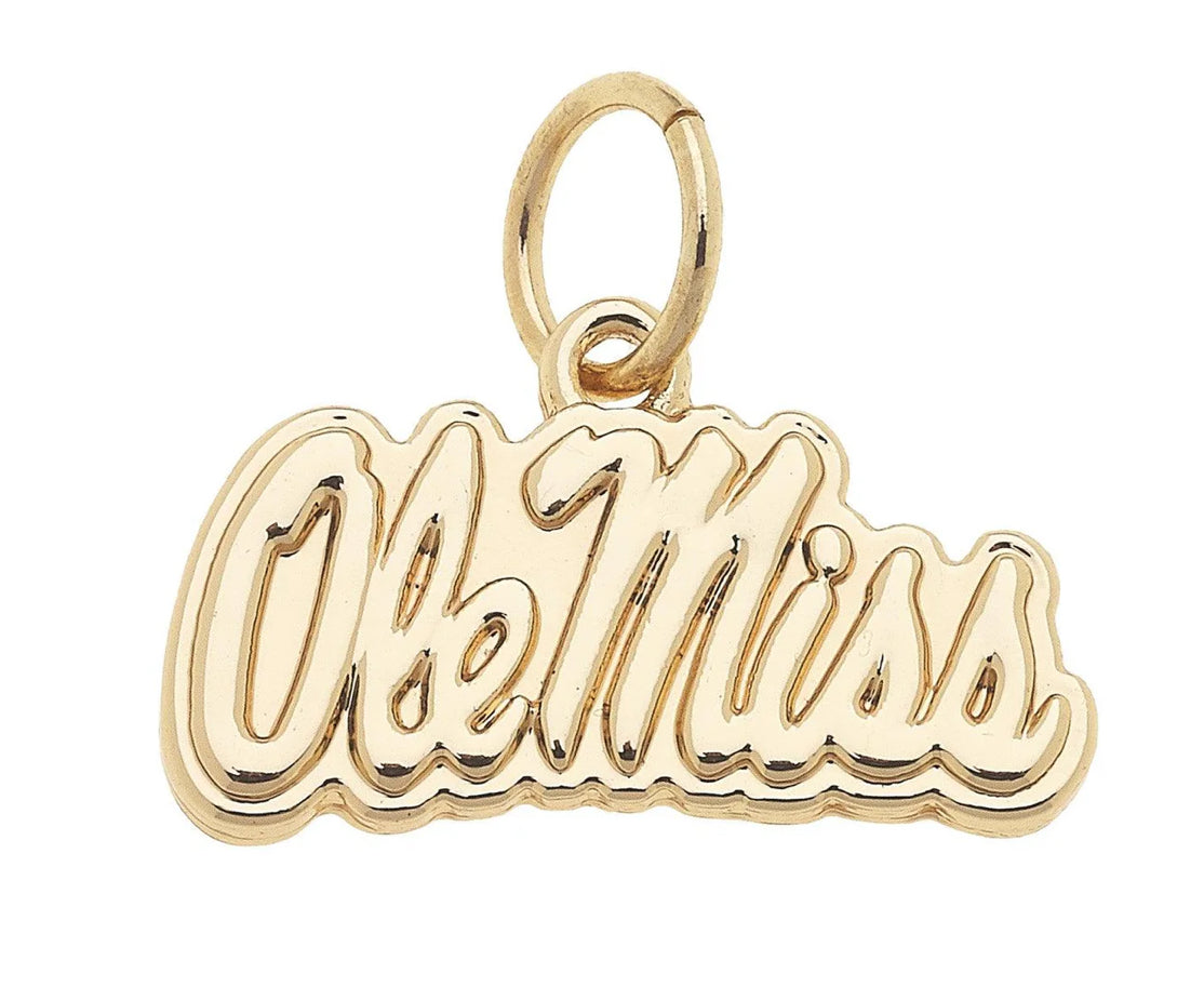 Ole Miss Rebels Shiny Gold Logo Charm