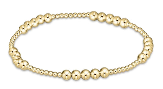 Classic Blissful Pattern 2mm Bead Bracelet - 4mm Gold