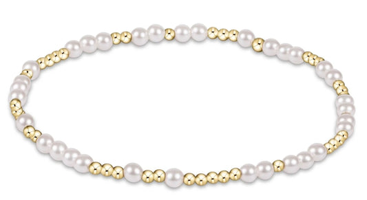 Hope Unwritten 3mm Bead Bracelet - Pearl
