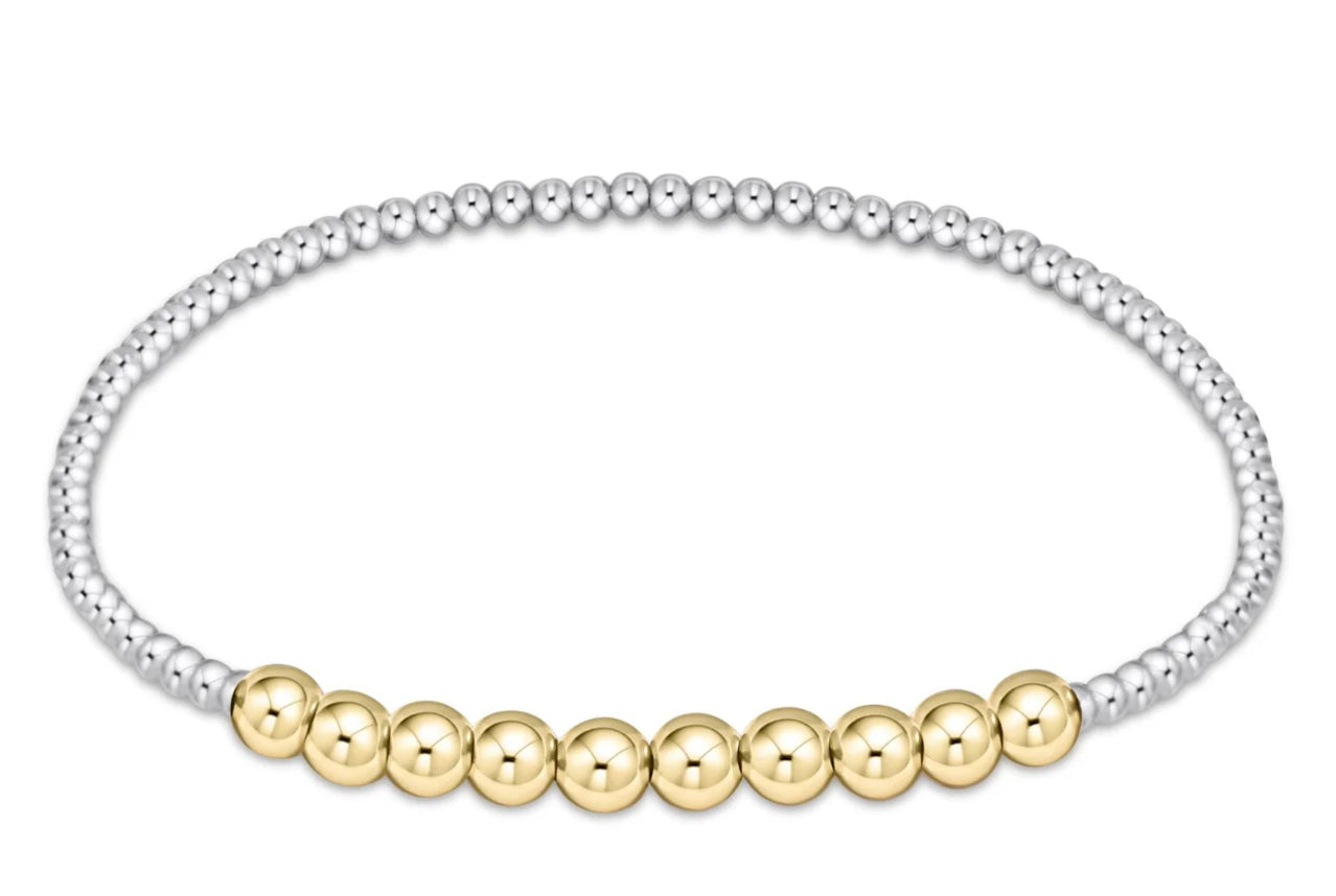 Classic Beaded Bliss 2mm Bead Bracelet - 4mm - Mixed Metal