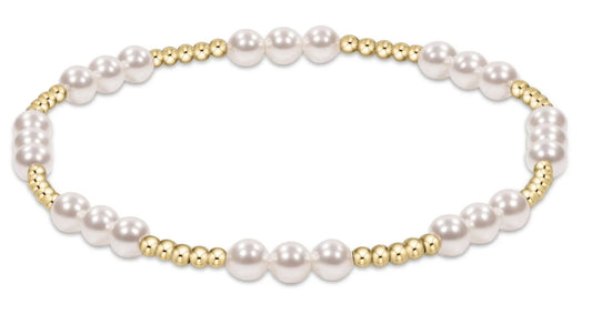 Classic Joy Pattern 4mm Bead Bracelet - Pearl