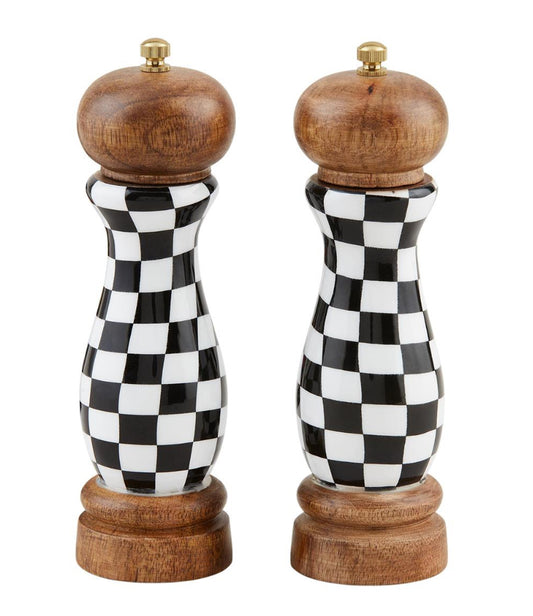 Checkered Salt and Pepper Grinders